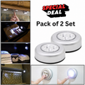 3-LED Battery Powered Tap Push Light (Pack of 2)